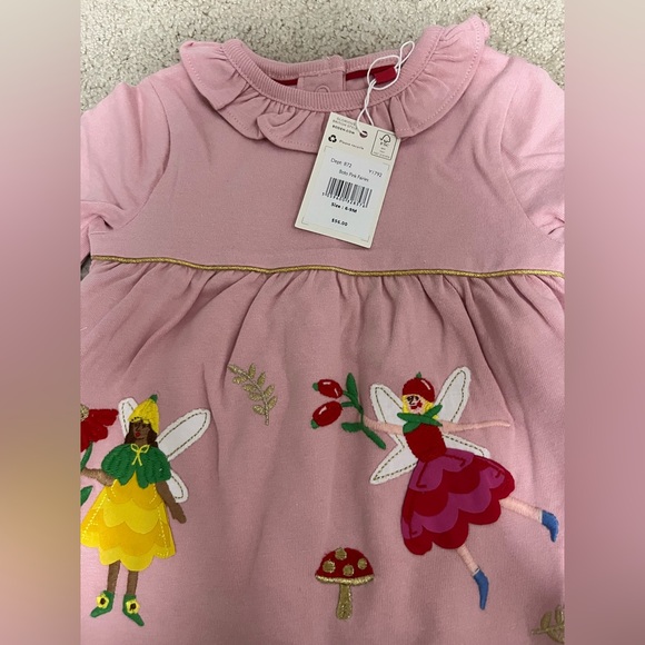 NWT Baby Boden Boto Pink Fairies Pink Dress Baby Girl - Picture 2 of 6